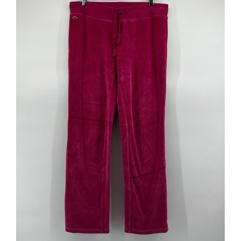 Lacoste Terry Cloth Track Pants Women's Size 42 France‎ Pink Y2K
